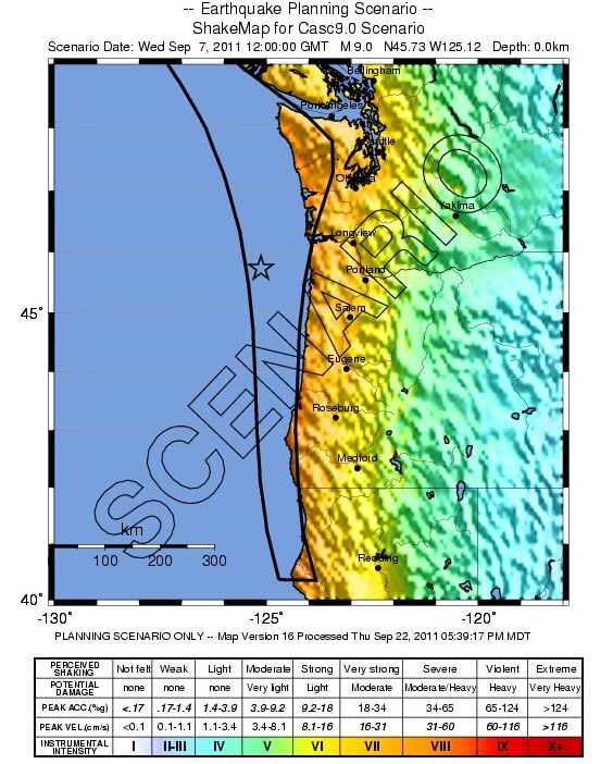 The Cascadia Subuction Zone, also known as the Cascadia Fault, is an earthquake prone area along the American Northwest.