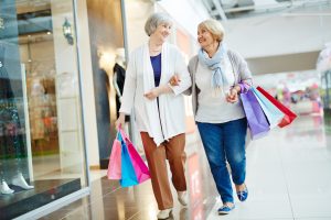 Two elderly women taking advantage of senior discounts.