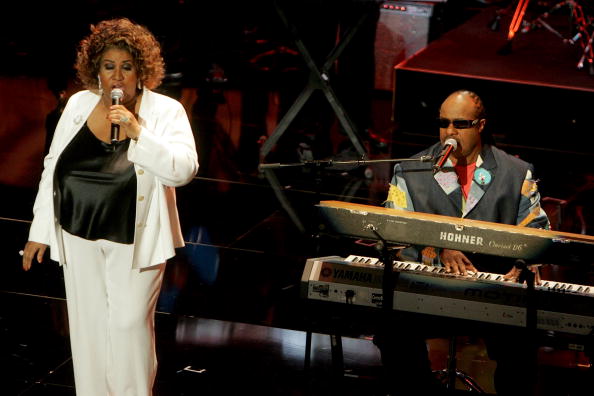 Aretha Franklin and Stevie Wonder performance