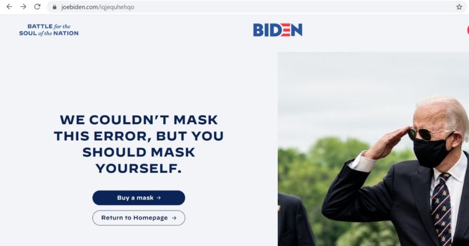 A screenshot from Joe Biden's campaign website.